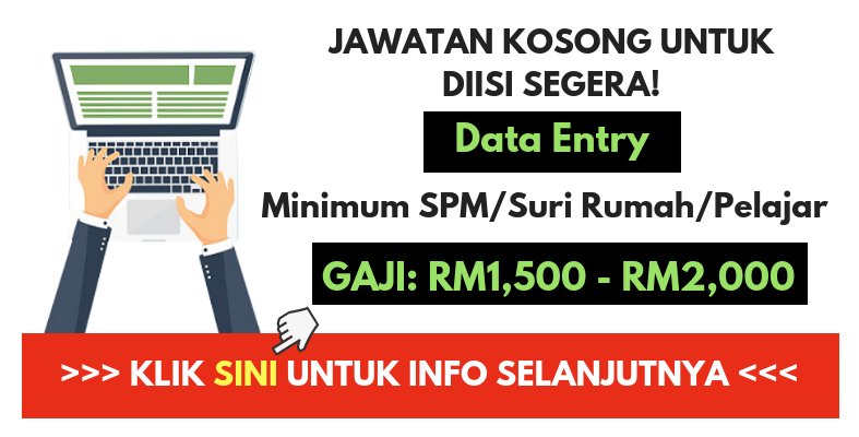Jawatan Kosong Data Entry Sekitar Kl Selangor Johor Sabah Gaji Cecah Rm2 000