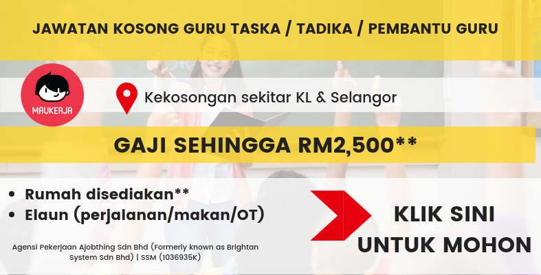 Jawatan Kosong Guru Tiga Jawatan Kosong Guru Di Sini Gaji Hingga Rm2 500 Elaun Makan Di Kl Selangor