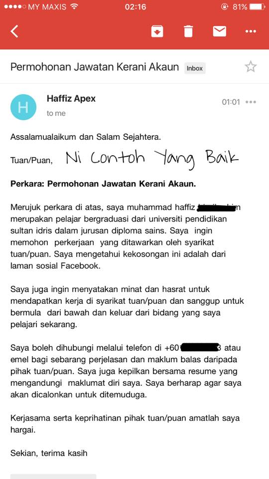 Lagi Satu Majikan Komen Ragam Calon Hantar Email Mohon Kerja Serta