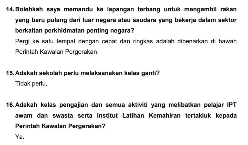 Elak Keliru, Ini 21 Soalan Lazim Tentang Perintah Kawalan 