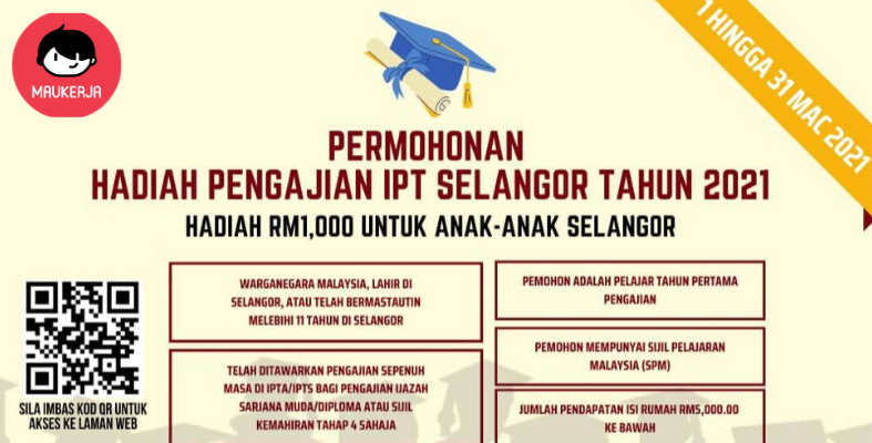 [DIBUKA] Permohonan Bantuan Hadiah IPT Selangor RM1,000 Untuk Pelajar Awam Dan Swasta 2021