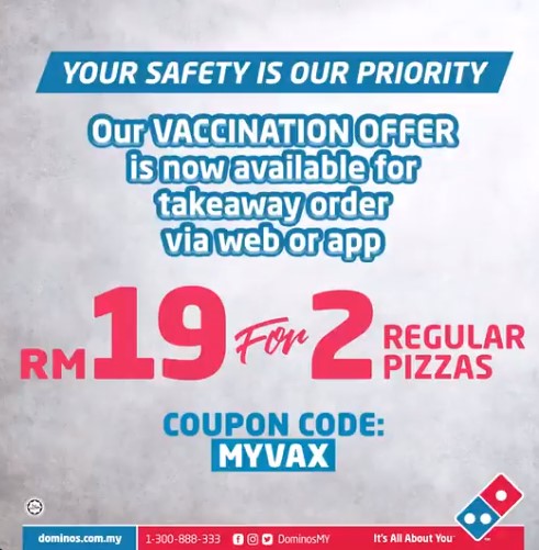 Dominos Pizza bagi diskaun kepada yang dah daftar atau dah ambik 1 