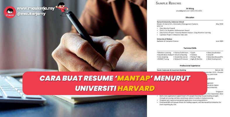 Cara Buat Resume ‘Mantap’ Menurut Universiti Harvard