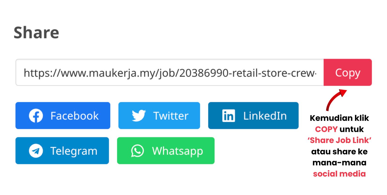 Copy Share Job Link