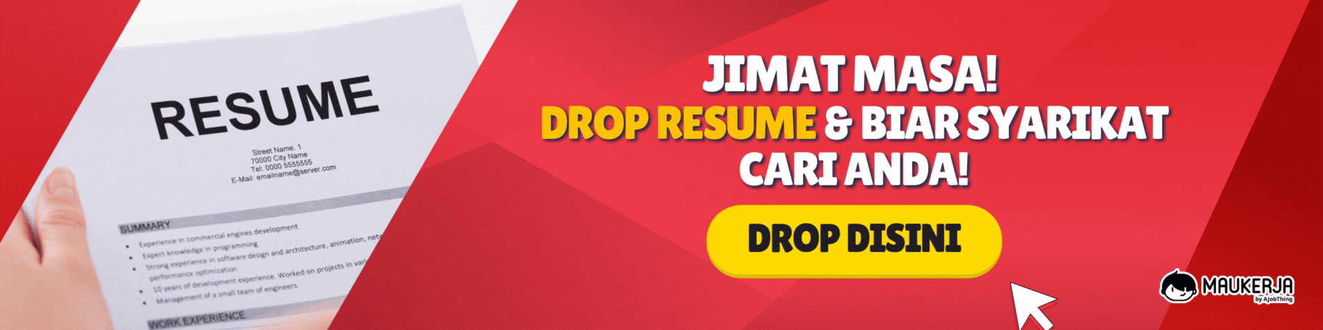 Contoh Resume F amp B Terbaik Dijamin - Drop%20Resume%20Maukerja